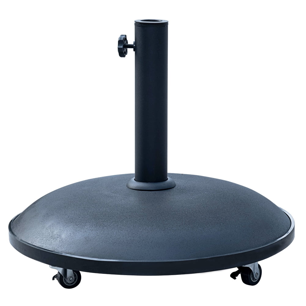 Weighted Outside Rolling Umbrella Stand, 55lbs Heavy Duty, Concrete