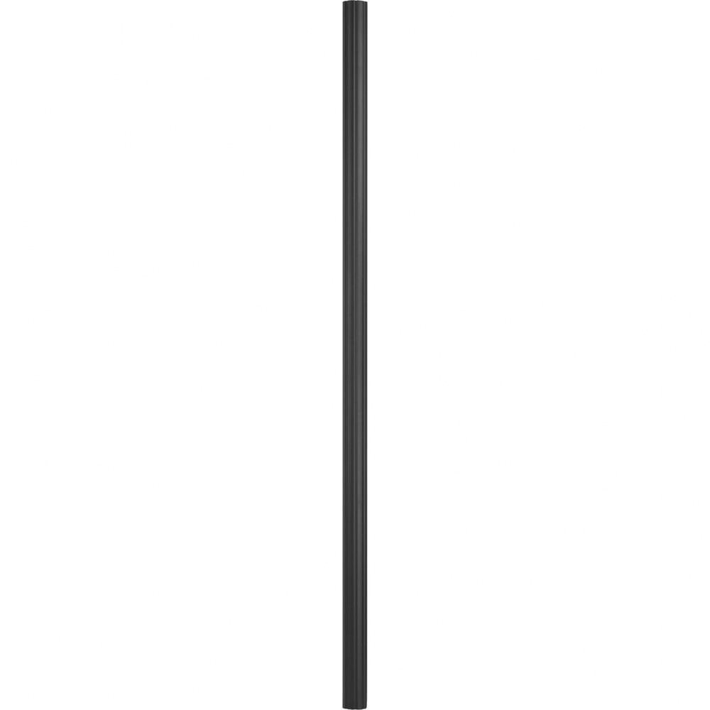 84-Inch Black Aluminum Outdoor Light Post with Fluted Design