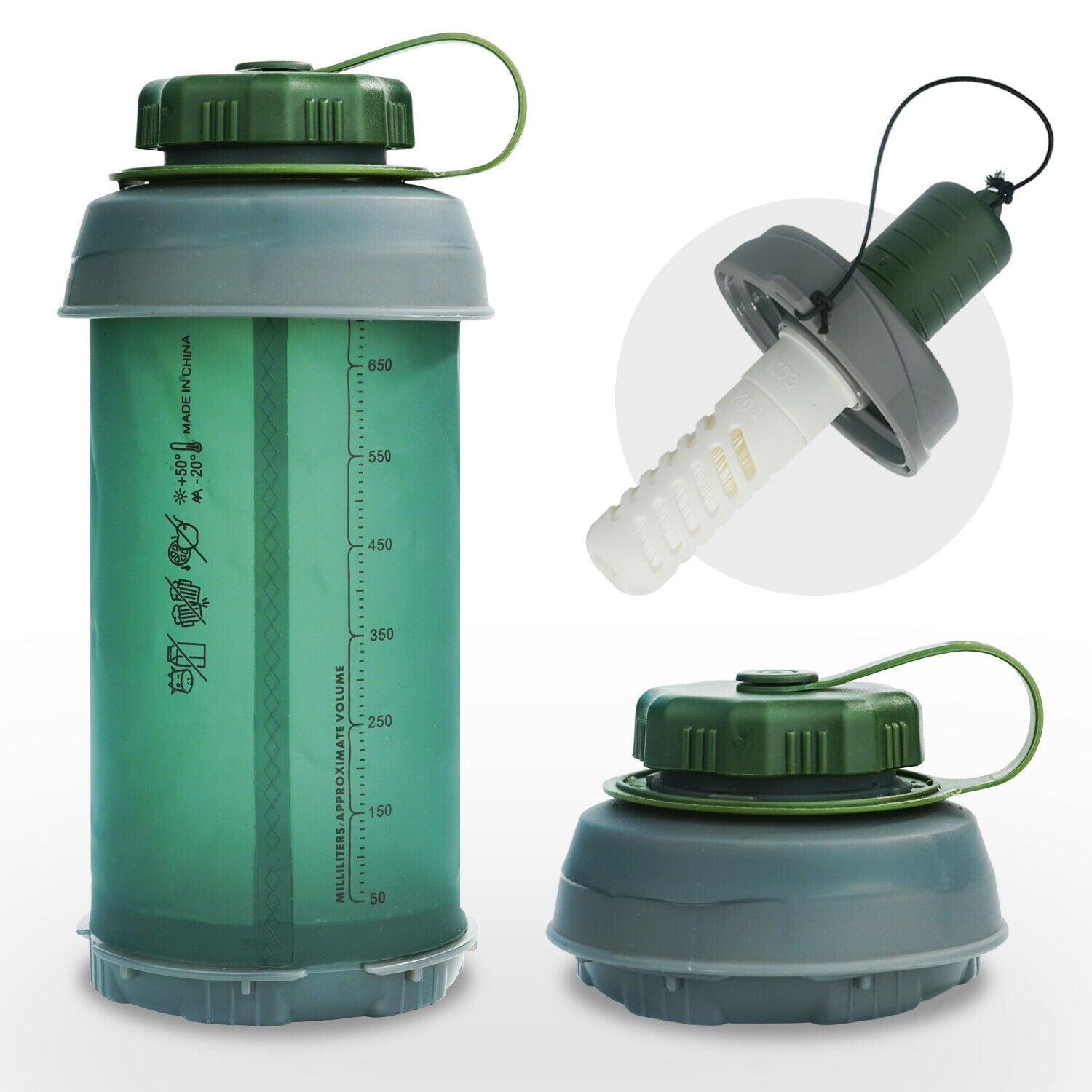  FirstE Collapsible Water Bottle with Filter