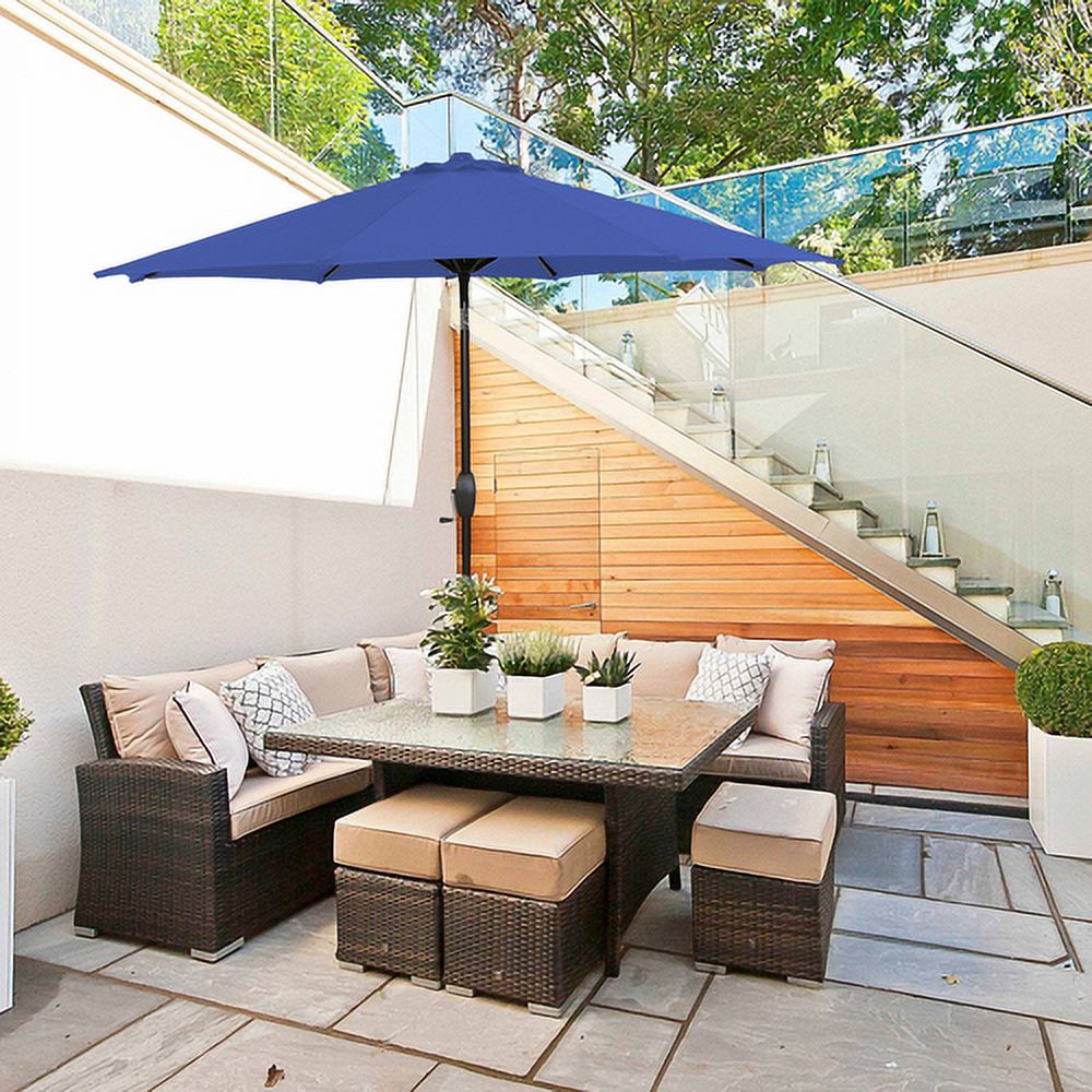 Outdoor 9ft Patio Umbrella, Market Table Sun Umbrella with Push Button ...