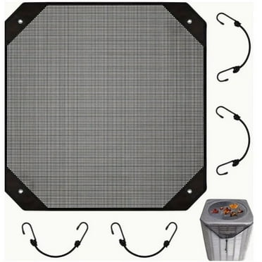 Outdoor A/C Unit Mesh Cover for Outside Air Conditioner AC Compressor Condenser Keep Out Leaves Breathable Home Mesh Cover (black,61X61CM)