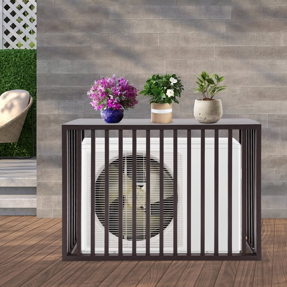 Outdoor AC Unit Privacy Screen, 36.22x18.11x26in Inner Size, 0.65mm Thick Tubes, Anti-Corrosion & Impact-Resistant, Tool-Free Assembly, for Gardens/Yards/Pools