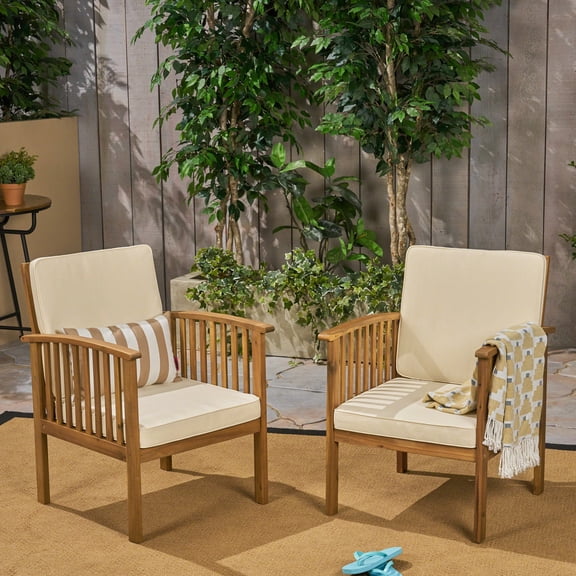 Deep Seated Acacia Club Chairs / Outdoor Relaxing / Cozy Seating