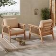thumbnail image 1 of Outdoor Acacia Wood and Rope Patio Chair with Cushions (Set of 2), 1 of 6