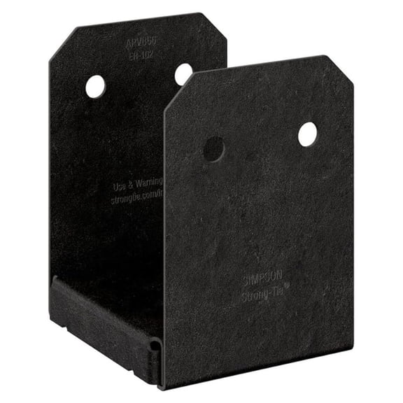 Outdoor Accents Avant Collection ZMAX, Black Powder-Coated Post Base for 6x6