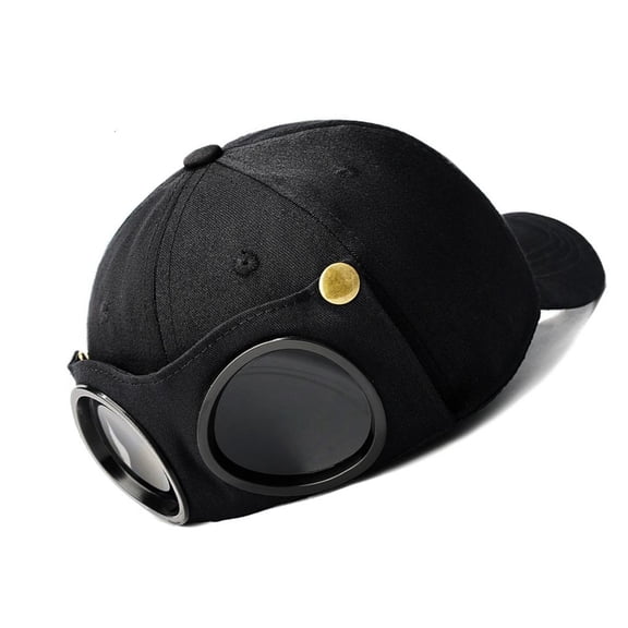 Outdoor Activity Baseball Cap With Attached Goggle Detail, Curved Brim Headwear for Travel Days and Daily Commuting