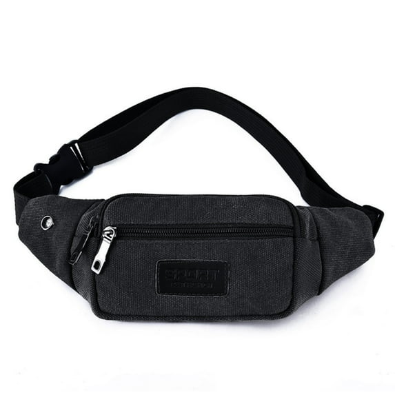 Outdoor Activity Waist Bag for Men Women, Lightweight Nylon Fanny Pack for Gym Running Cycling, Multi-Pocket Phone Holder & Travel Essentials Organizer (Black)