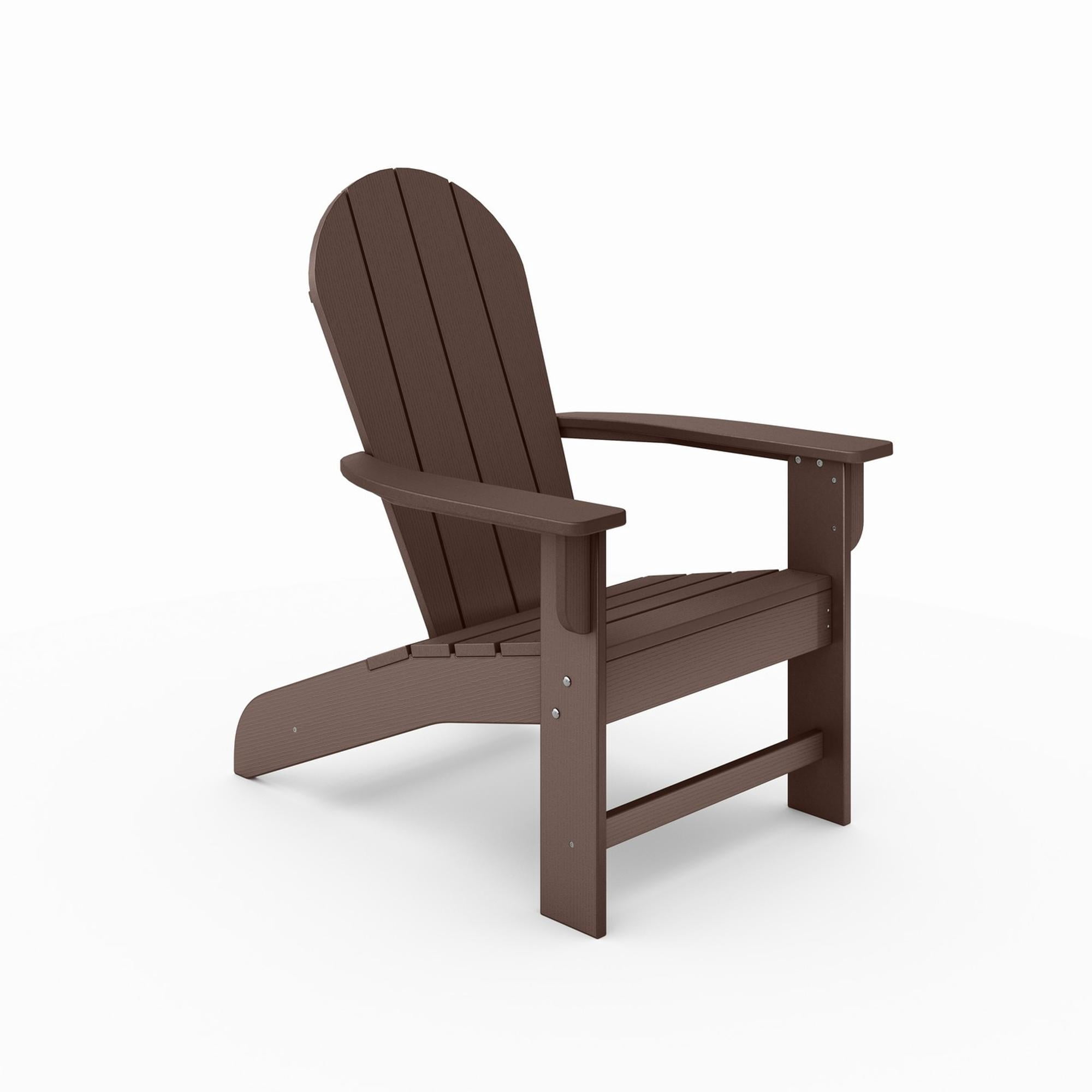 Outdoor Adirondack Chair – Classic Style for Pool, Patio, Garden | Walnut Brown | HDPE Poly Lumber