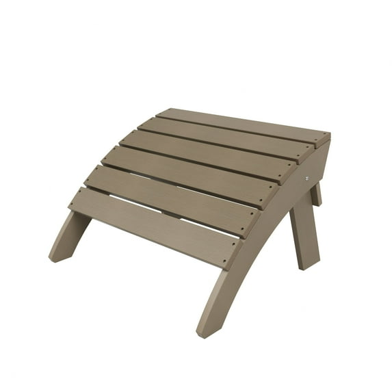 Outdoor Adirondack Chair Folding Ottoman, Taupe