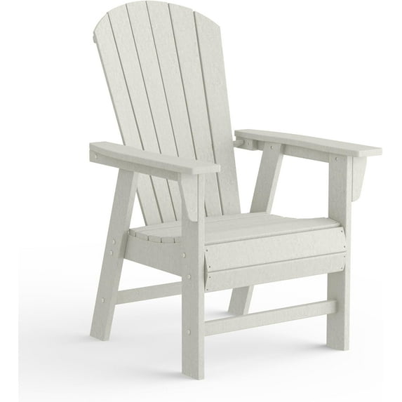 Outdoor Adirondack Chair, HDPE Patio Balcony Chairs, Portside Seashell Nautical Curveback Adirondack Chair and Fire Pit Chairs, Sand