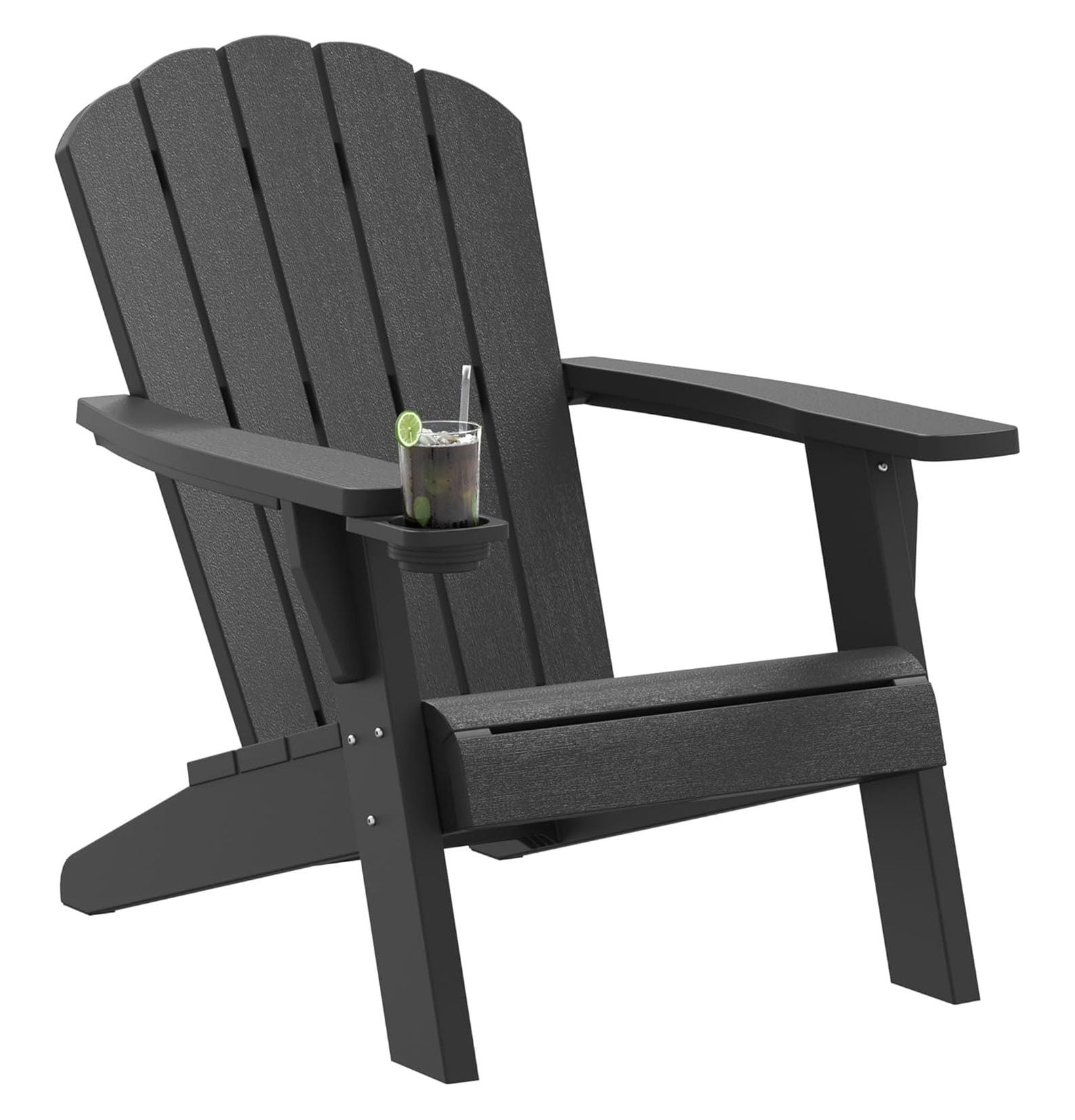 Outdoor Adirondack Chair, HDPE Plastic Patio Chairs for All Weather,Modern Chair, Outdoor Lawn Chairs for Deck, Porch, Backyard, Garden, Black