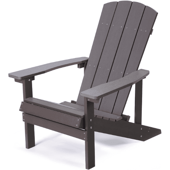 Outdoor Adirondack Chair, Plastic Fire Pit Chair, Weather Resistant Folding Patio Lawn Chair for Outside Deck Garden Backyard Balcony