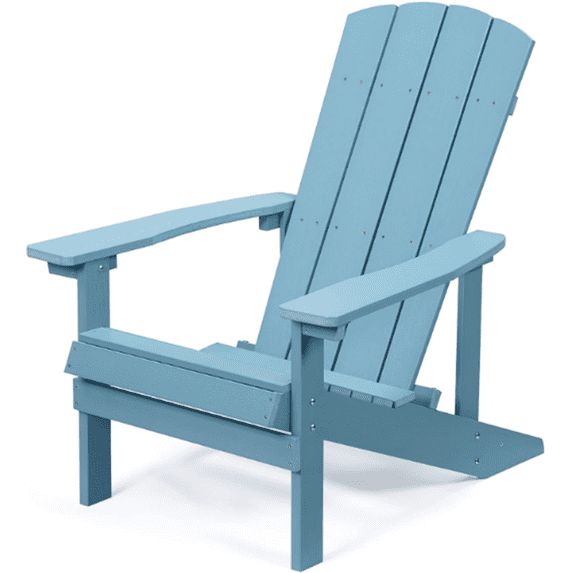 Outdoor Adirondack Chair, Plastic Fire Pit Chair, Weather Resistant Folding Patio Lawn Chair for Outside Deck Garden Backyard Balcony