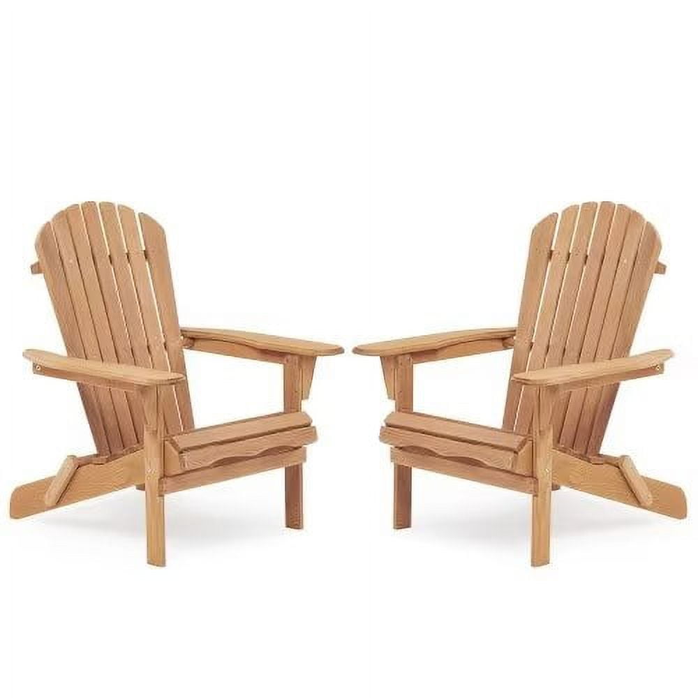 Outdoor Adirondack Chair Set of 2, Folding Wooden Lounge Chair, All