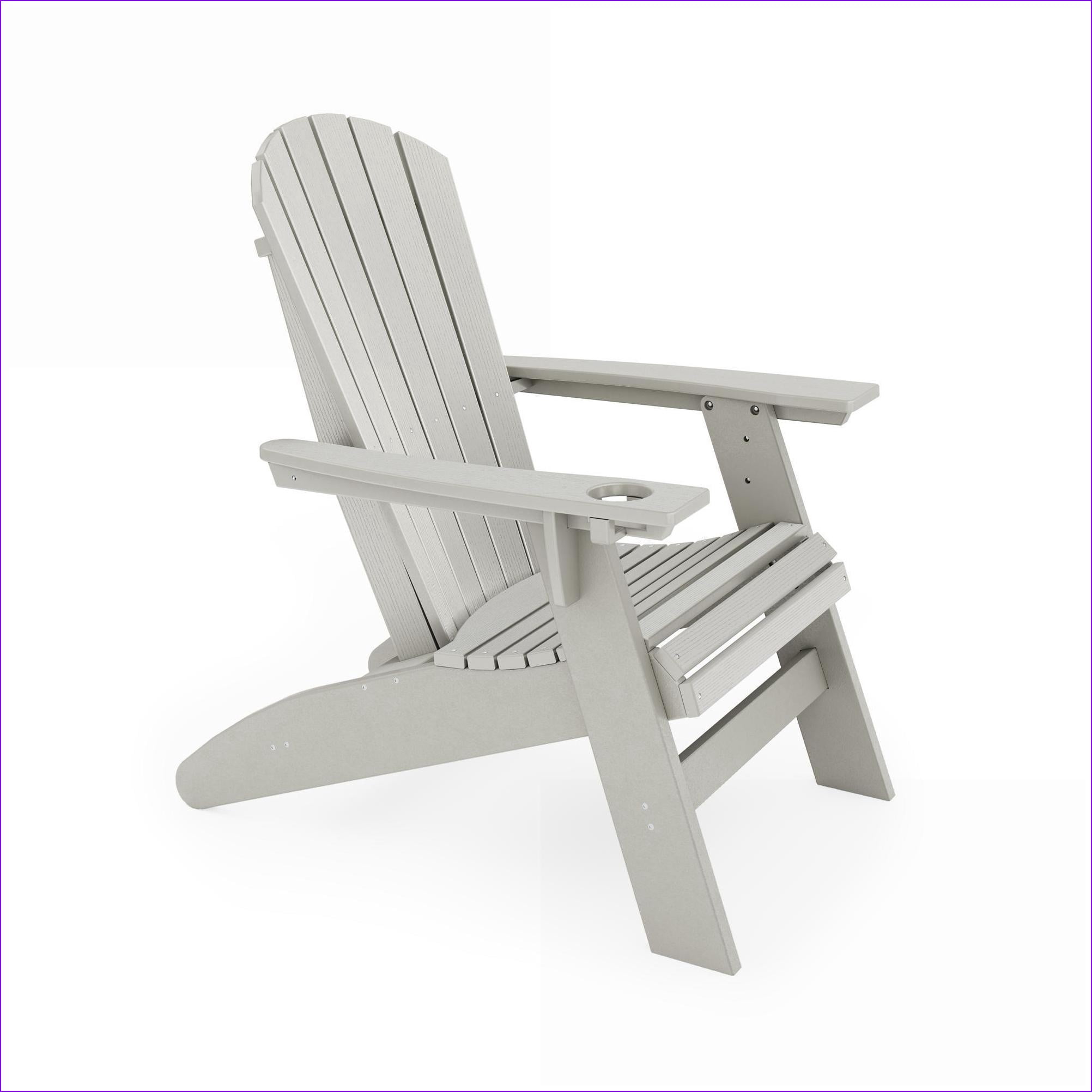 Outdoor Adirondack Chair | Traditional Style | For Patio Poolside Garden Relaxation | Dark Gray | HDPE