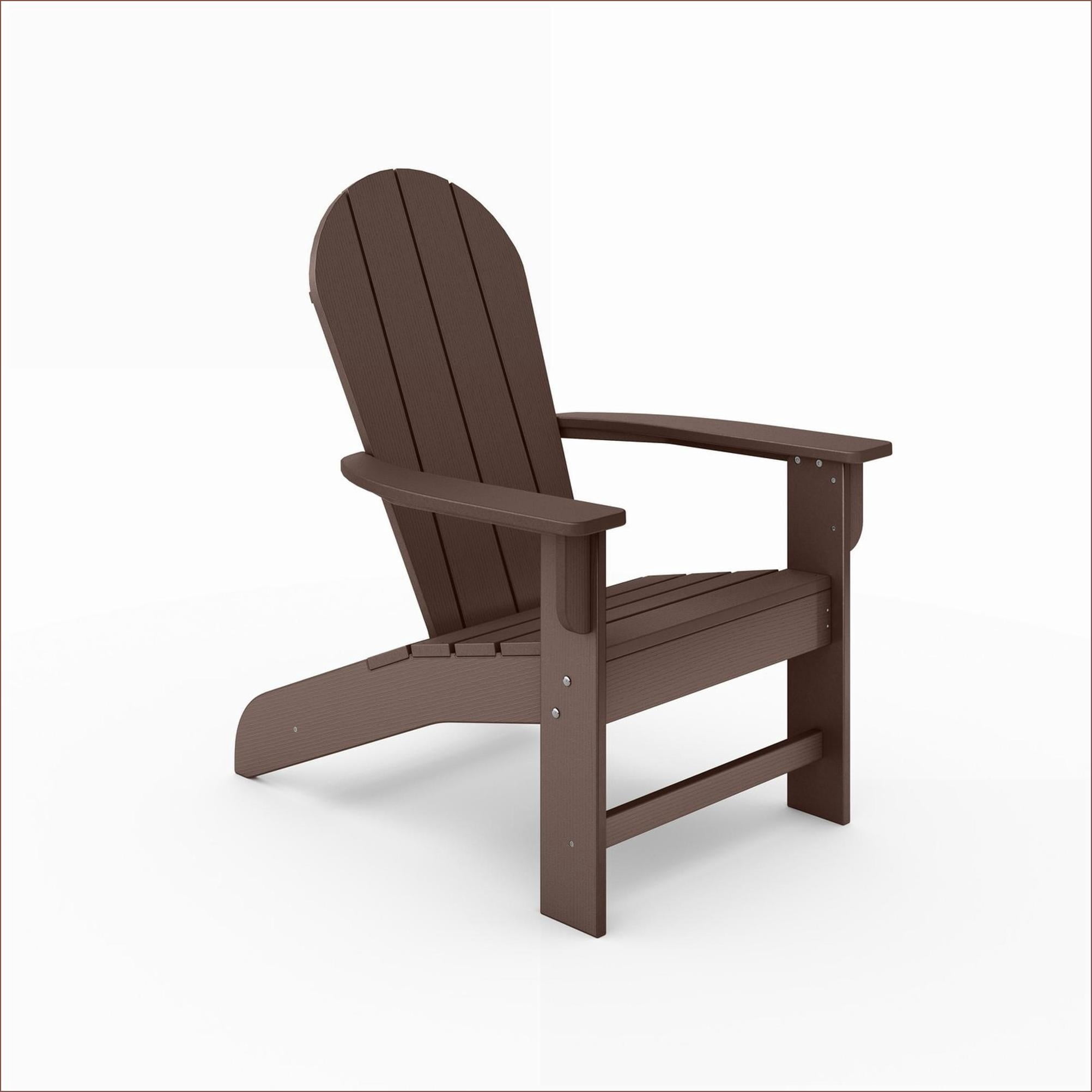 Outdoor Adirondack Chairs | Classic All-Weather for Patio, Pool, Garden, Deck | HDPE | Walnut Brown