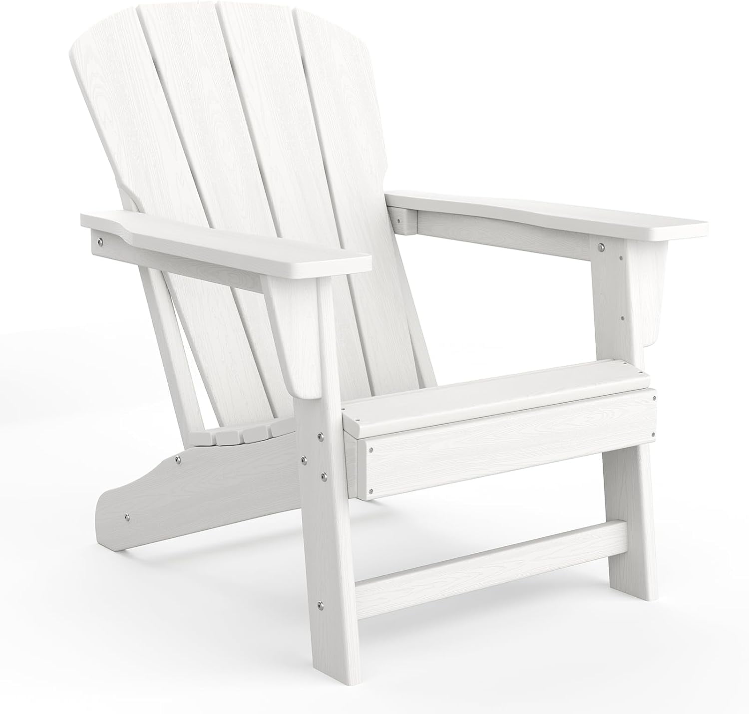 Outdoor Adirondack Chairs, HDPE Plastic Patio Chairs for All Weather, Weather-Resistant Fire Pit Chair with Wide Armrests & Slatted Back, for Patio, Deck, Lawn, Black