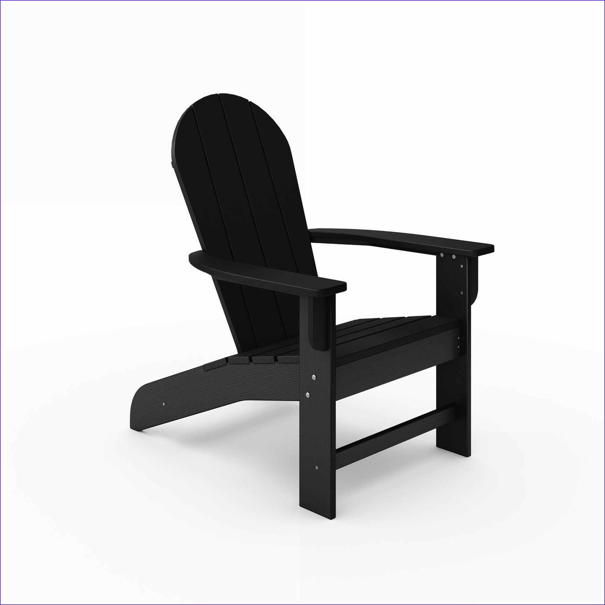 Outdoor Adirondack Chairs, Weather Resistant for Patio Pool Garden Deck | Black | HDPE