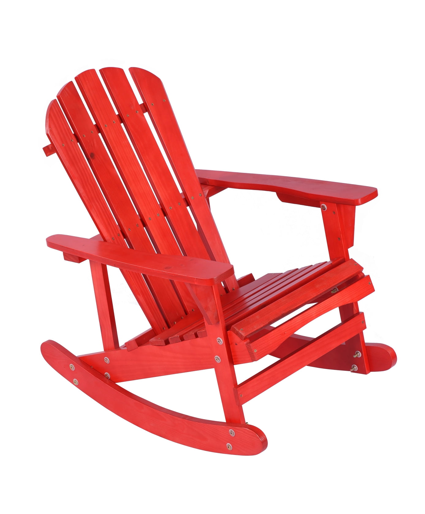 Outdoor Adirondack Rocking Chair, Solid Wood Garden Chair with Weather ...