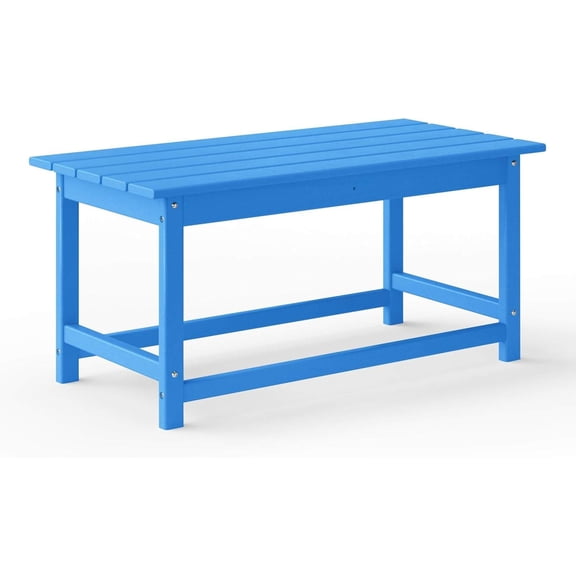 Outdoor Adirondack-Style Coffee Table, 35" x 17.5", All-Weather HDPE Poly Lumber, for Patio, Garden, Porch, Balcony