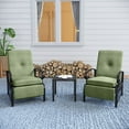 thumbnail image 1 of MAISON ARTS Adjustable Recliner Lounge Chair & Bistro Table Set - Perfect for Outdoor, Patio, Garden, and Porch Green + Table 2 Table 2 3-Piece, 1 of 5