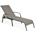 thumbnail image 1 of Outdoor Adjustable Reclining Patio Chaise Lounge Chair Brown, 1 of 5