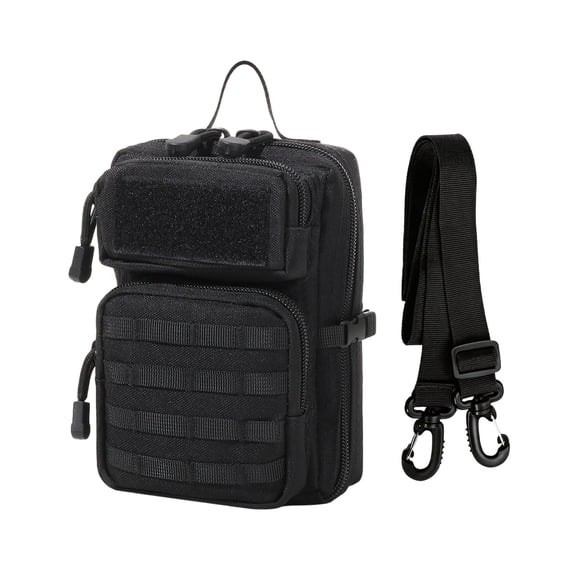 Outdoor Admin Molle Pouch, 1000D Nylon Utility Bag with Laser Cut Modular Design, Small Multi-Pocket First Aid Kit, Versatile Emergency Survival Pouch for Backpacking Hiking and Travel
