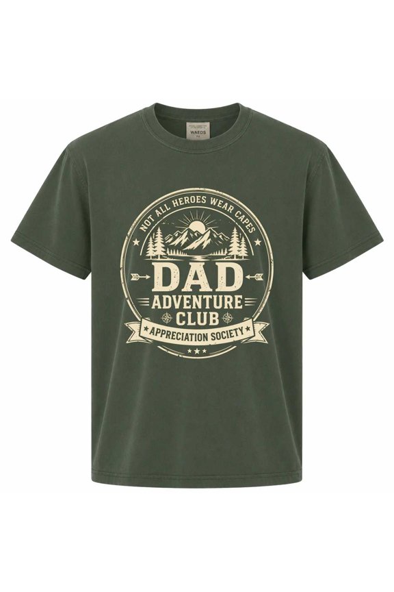 Outdoor Adventure Dad Badge T-Shirt Vintage Hiking Camping Father Appreciation Graphic Tee Gift for Father's Day Birthday Christmas