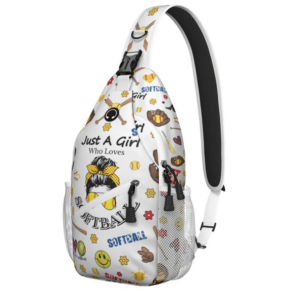 Outdoor Adventure Sling Bag Durable Chest Backpack with Golf Ball Print, Spacious Design Great for Men & Women