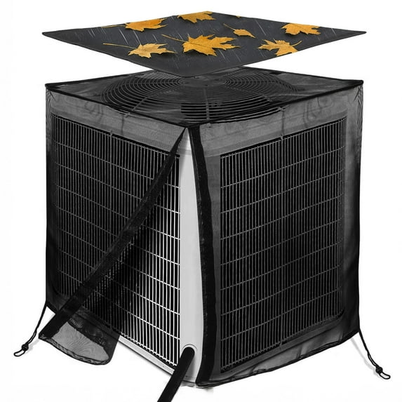 Outdoor Air Conditioner Cover for Outside Unit, Waterproof AC Protector with Adjustable Opening, Bug Screen and Mesh Ventilation, Fits 28 x 28 x 32 in HVAC Units, Quality Oxford Fabric