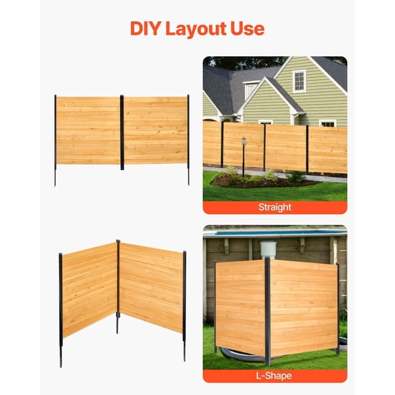 Outdoor Air Conditioner Privacy Fence, 2-Panel Solid Wood Lattice Screen, 38" Wide by 42" Long, Backyard and Side Yard Blocker