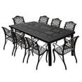 thumbnail image 1 of Outdoor Aluminum 9pc Rectangular Patio Dining Set with Eight Chairs, 1 of 8