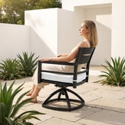 Outdoor Aluminum Swivel Rocker Patio Chairs 2PCS with Sunbrella Fabric Cushions Ember Black 20.8 x 22.5 x 30.9 in