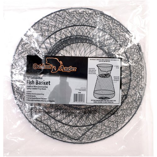 Outdoor Angler Wire Fish Basket, Black