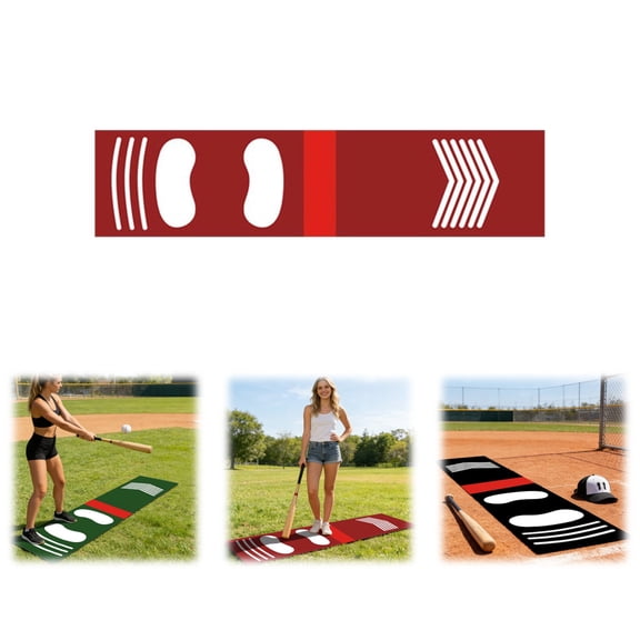 Outdoor Anti‑Mite Baseball Hitting Mat, Non‑Slip Shock‑Absorbent Softball Batting Pad, Wear‑Resistant Durable Training Mat for Swing Practice and Stable Stance Support