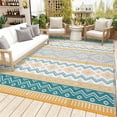 thumbnail image 1 of Outdoor Area Rug Waterproof Plastic Straw Rug, Plastic Straw RV Mat, Stain-Resistant Indoor Outdoor Carpet for Patio, Deck, Balcony, Picnic & Beach, 1 of 9