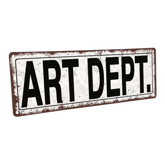 Outdoor Art Dept. 4"x12" Metal Sign, Wall Décor for Studio and Office