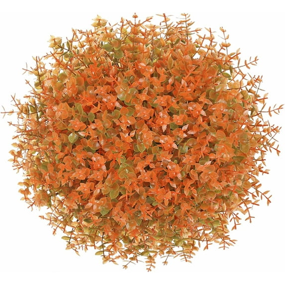 Outdoor Artifical Flower Uv Resistant Fake Plants Faux Plastic Floral Orange Shrubs Hanging Flower Plante for Home Kitchen Balcony Garden Window Sill Fall Decoration (Orange)