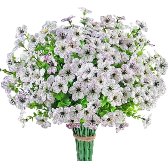 Outdoor Artificial Daffodils Plants - Fade Proof Faux Violet Plants for All Weather, Porch, Patio, Garden Decor - Hanging Planter Flowers