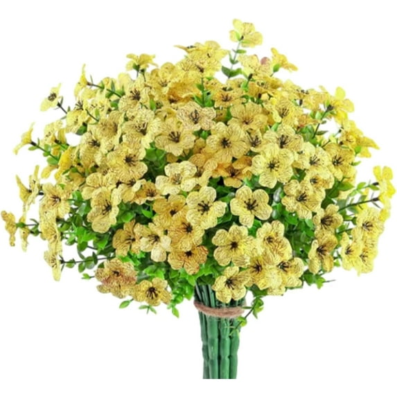 Outdoor Artificial Daffodils Plants - Fade Proof Faux Violet Plants for All Weather, Porch, Patio, Garden Decor - Hanging Planter Flowers