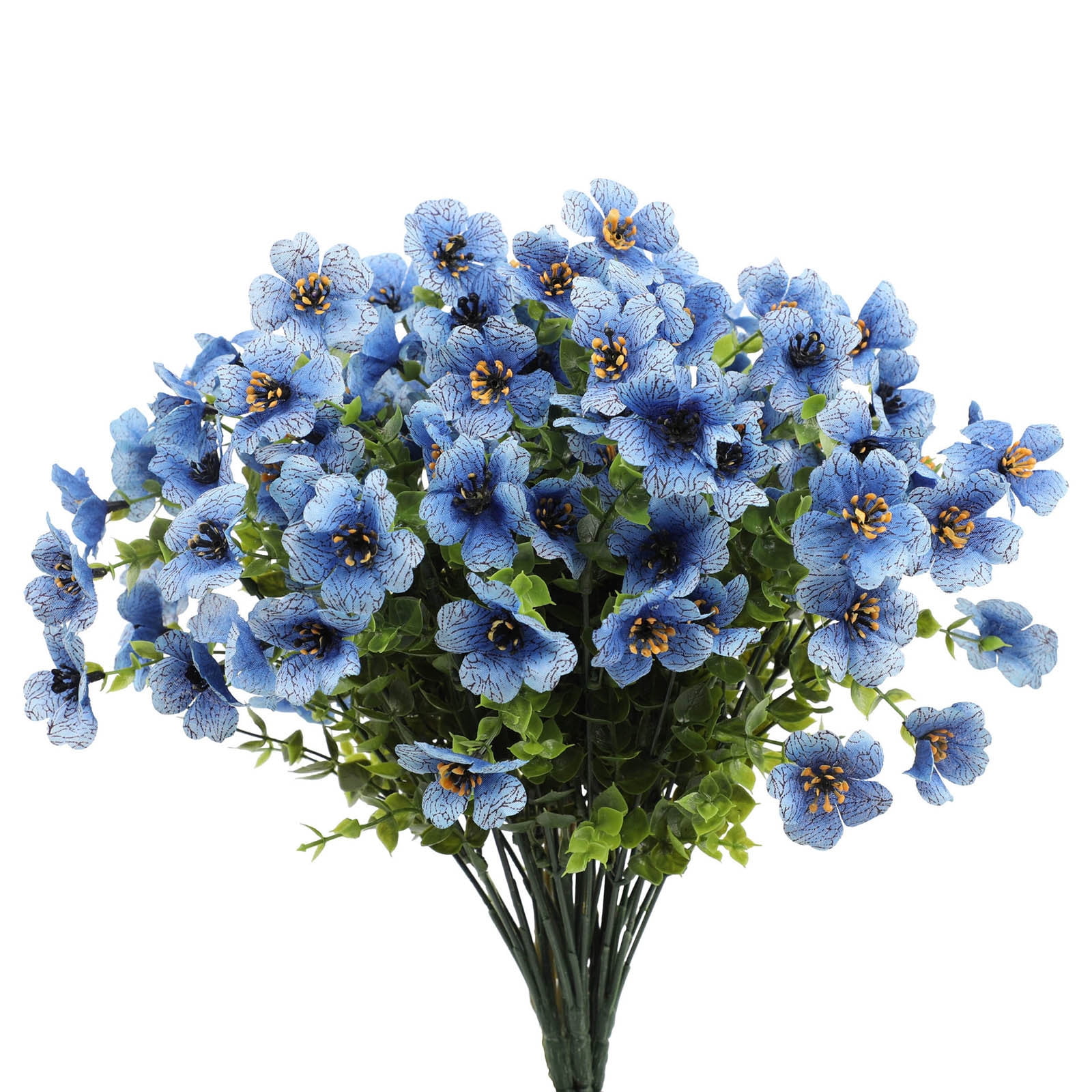 Outdoor Artificial Flowers 14.2 Inch 21 Pack, Protected for Hanging Baskets & Planters, Realistic Flowers for Porch, Patio & Farmhouse Decor