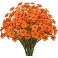 thumbnail image 1 of Outdoor Artificial Flowers 21 UV Resistant Bundles Fake Flower Plastic Plants Faux Silk Flowers Porch Hanging Garden Porch Window Box Decorating (Light Autumn Orange), 1 of 5