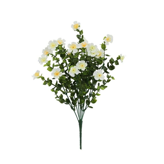 Outdoor Artificial Flowers Uv Resistant & Fade Proof, Realistic Fake Flowers for Garden, Patio, Lawn Decor - Weatherproof Plastic Plants,1Pc, White