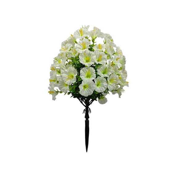 Outdoor Artificial Flowers Uv Resistant White Memorial Flower Stakes, Cemetery Flowers for Grave Site Display