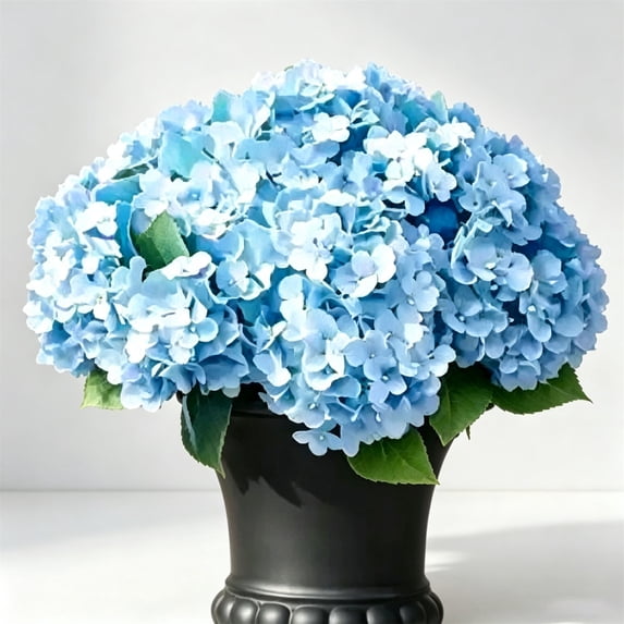 Outdoor Artificial Hydrangea Flowers, Fake Full Bloom Hydrangea Flowers, Bendable Stem Leaves with Iron Wire, for Wedding Garden Patio Porch Home Table Centerpieces