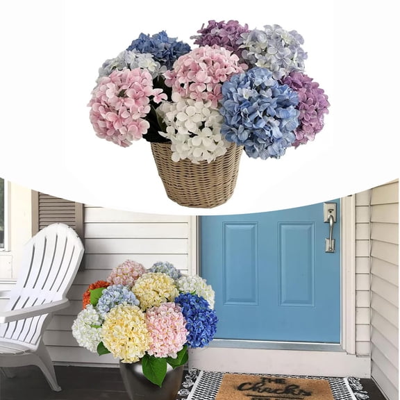 Outdoor Artificial Hydrangea Flowers, Uv Simulation Artificial Flower, Uv Resistant,Waterproof,Windproof,Realistic Artificial Hydrangea Flowers, Outdoor Flowerpot And Home Decoration