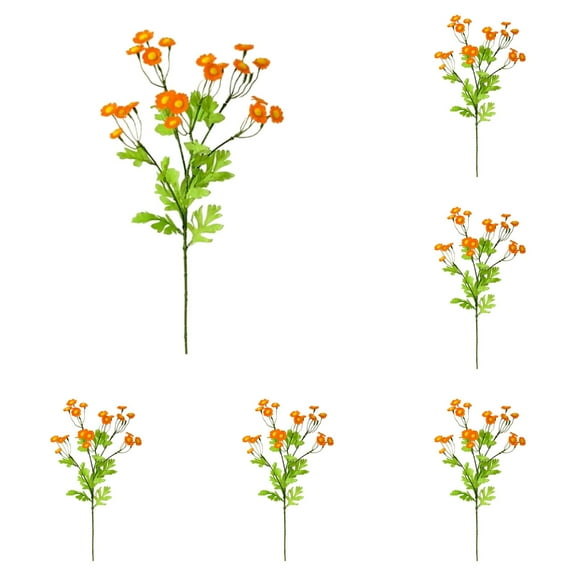 Outdoor Artificial Mums Fall Flowers UV Protected Weatherproof Sunset Mums Realistic Silk Flowers for Garden Patio Porch Yard Planters Home Decor All Season Use