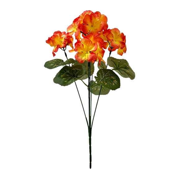 Outdoor Artificial Silk Geranium Bouquet, UV Resistant Faux Flowers for Garden Patio Porch Window Box, Realistic Wedding Centerpiece