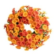 thumbnail image 1 of Outdoor Artificial Wreath – 16 Inch Weatherproof Summer Wreath with Morning Glory & Boxwood, All-Season Door/Wall Decor for Porch, Garden & Home, 1 of 9