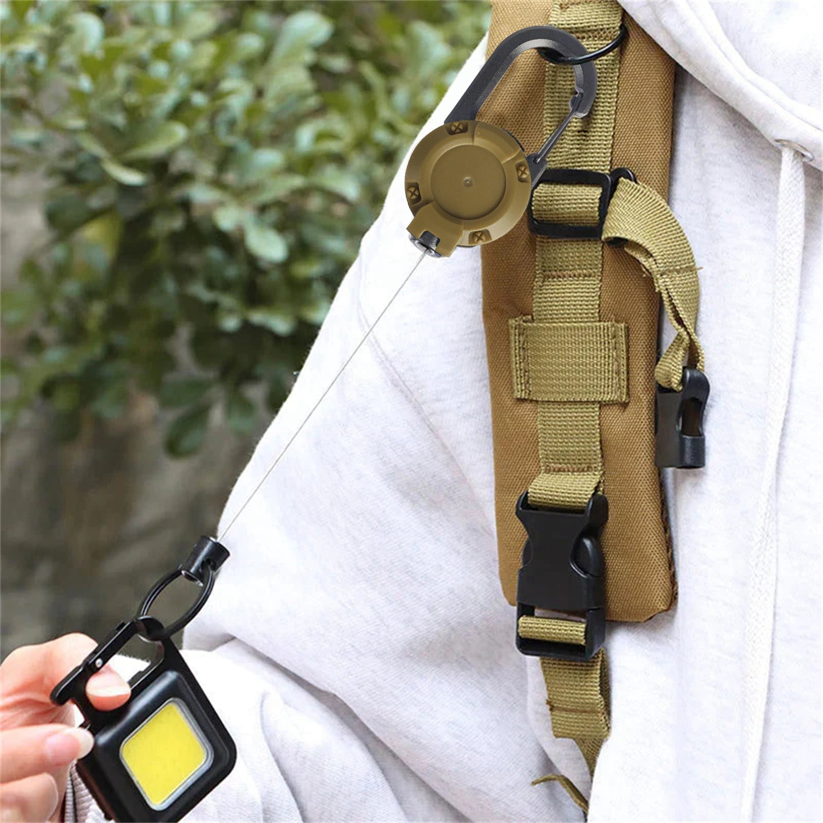 Outdoor Automatic Retractable Wire Rope Luya Keychain Heavy Duty